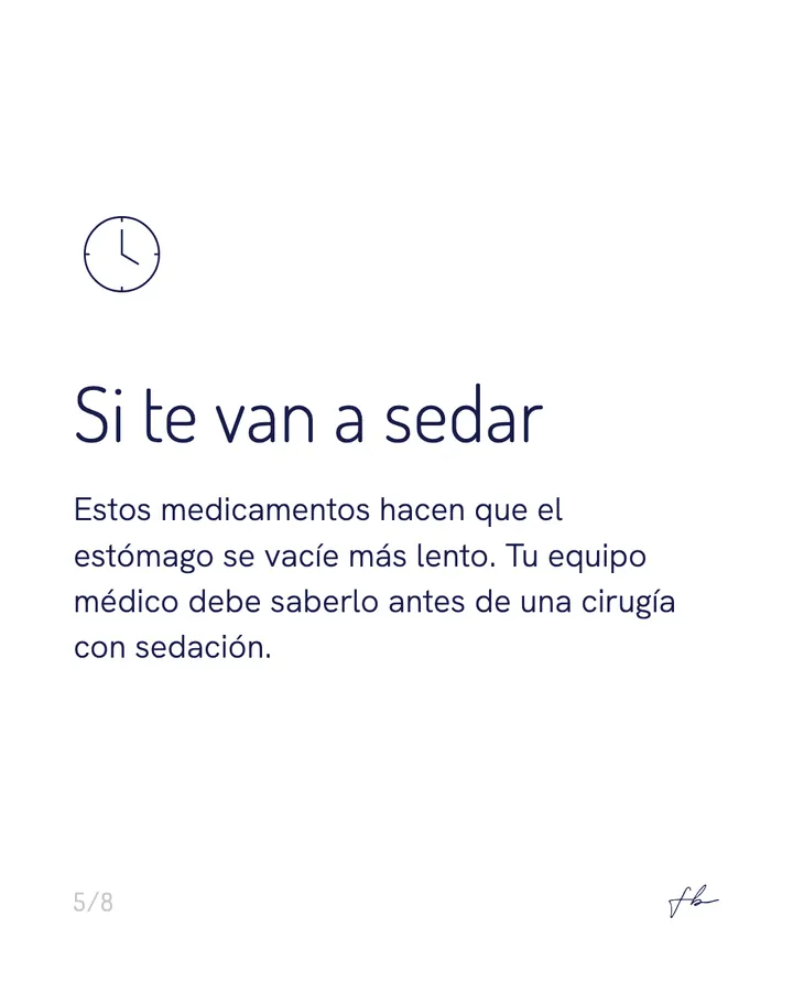 Lámina 5: Si te van a sedar